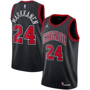 Lauri Markkanen Chicago Bulls Jordan Brand 2020/21 Swingman Jersey - Statement Edition - Black