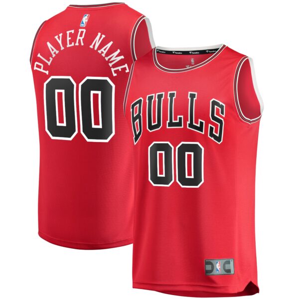 Men's Fanatics Branded Red Chicago Bulls Fast Break Custom Replica Jersey - Icon Edition