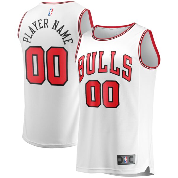 Men's Fanatics Branded White Chicago Bulls Fast Break Custom Replica Jersey - Association Edition