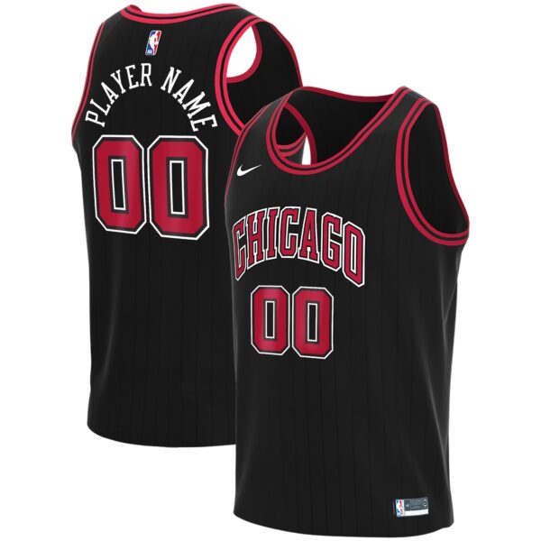 Men's Nike Black Chicago Bulls 2019/20 Custom Swingman Jersey - Statement Edition