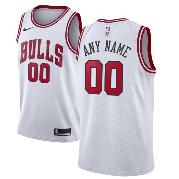 Men's Nike White Chicago Bulls Custom Swingman Jersey - Association Edition