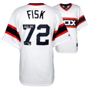 Carlton Fisk Chicago White Sox Fanatics Authentic Autographed Majestic Throwback White Jersey with "HOF 2000" Inscription