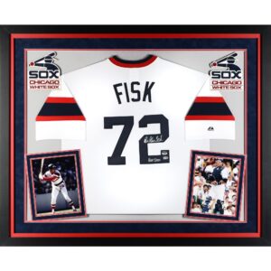 Carlton Fisk Chicago White Sox Fanatics Authentic Deluxe Framed Autographed Majestic Throwback White Jersey with HOF 2000 Inscription