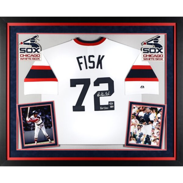 Carlton Fisk Chicago White Sox Fanatics Authentic Deluxe Framed Autographed Majestic Throwback White Jersey with HOF 2000 Inscription