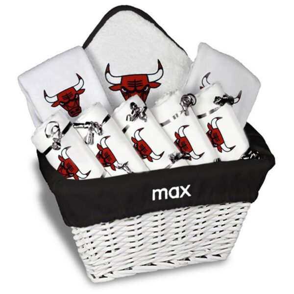 Chicago Bulls Newborn & Infant Personalized Large Gift Basket - White
