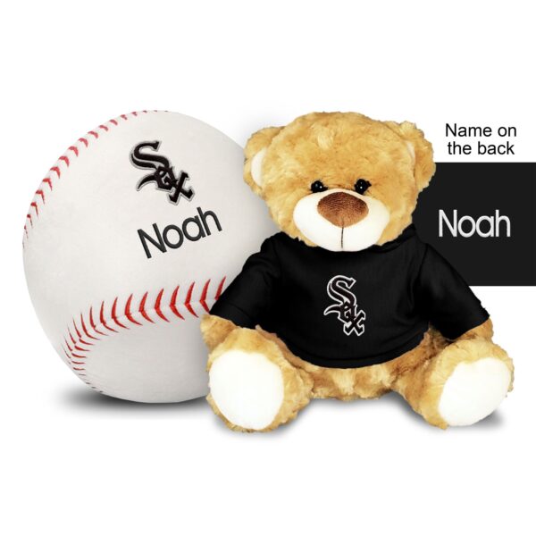 Chicago White Sox 10'' Personalized Plush Bear & Baseball Set - Black
