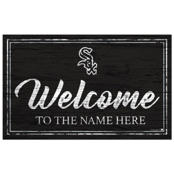 Chicago White Sox 11" x 19" Personalized Team Color Welcome Sign