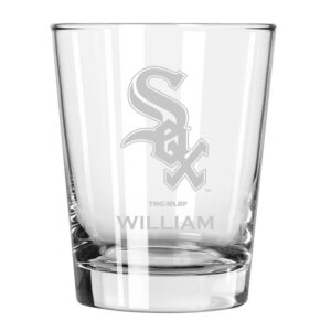 Chicago White Sox 15oz. Personalized Double Old Fashion Etched Glass