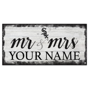 Chicago White Sox 6" x 12" Personalized Mr. & Mrs. Script Sign