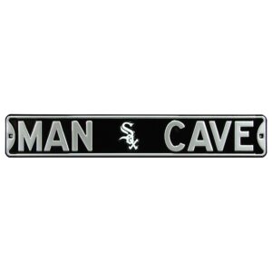 Chicago White Sox 6" x 36" Man Cave Steel Street Sign - White