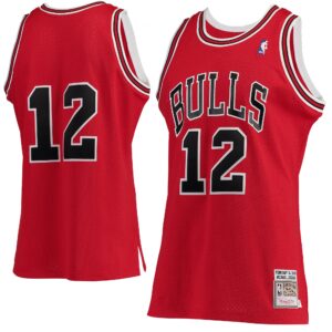 Men's Mitchell & Ness Michael Jordan Red Chicago Bulls Hardwood Classics #12 Authentic Jersey