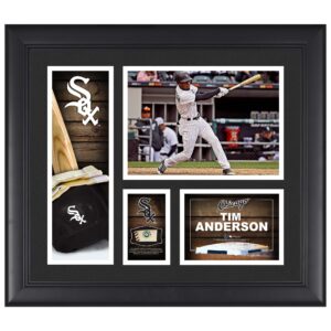 Tim Anderson Chicago White Sox Fanatics Authentic Framed 15" x 17" Player Collage with a Piece of Game-Used Baseball