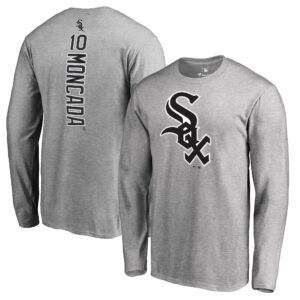 Yoan Moncada Chicago White Sox Fanatics Branded Backer Long Sleeve T-Shirt - Heather Gray