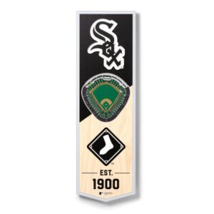 YouTheFan MLB Chicago White Sox 6 in. x 19 in. 3D Stadium Banner-Guaranteed Rate Field, Team Colors