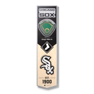 YouTheFan MLB Chicago White Sox Wooden 8 in. x 32 in. 3D Stadium Banner-Guaranteed Rate Field, Team Colors