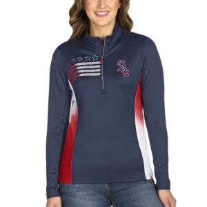 Chicago White Sox Antigua Women's Liberty Quarter-Zip Pullover Jacket - Navy/Red